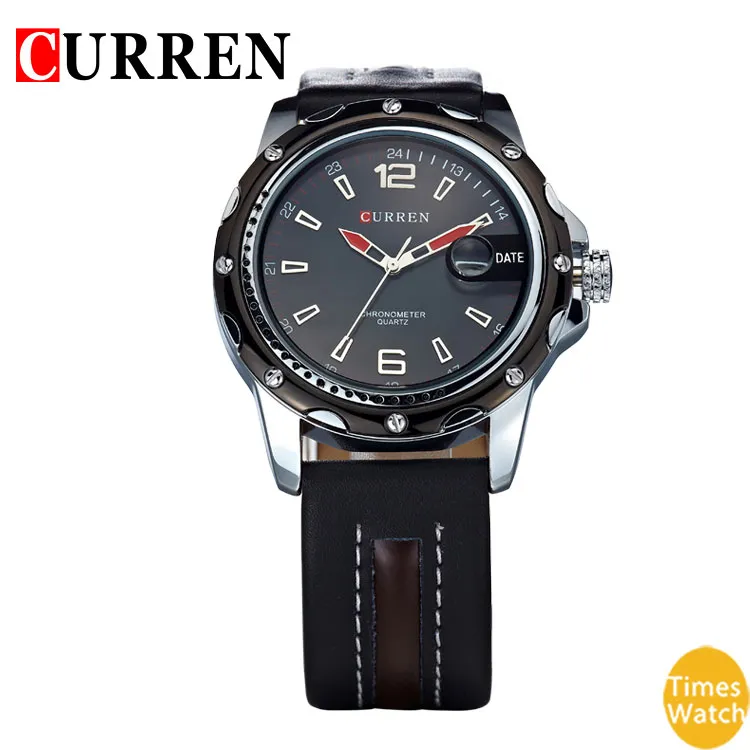 2017 Nowy Sport Watch Curren 8104 Analogowy Steel Case Hardlex dla męskiego Wristwatch Kolarstwo Auto Data Kwarcowy Ruch Relogio Masculino Dropship