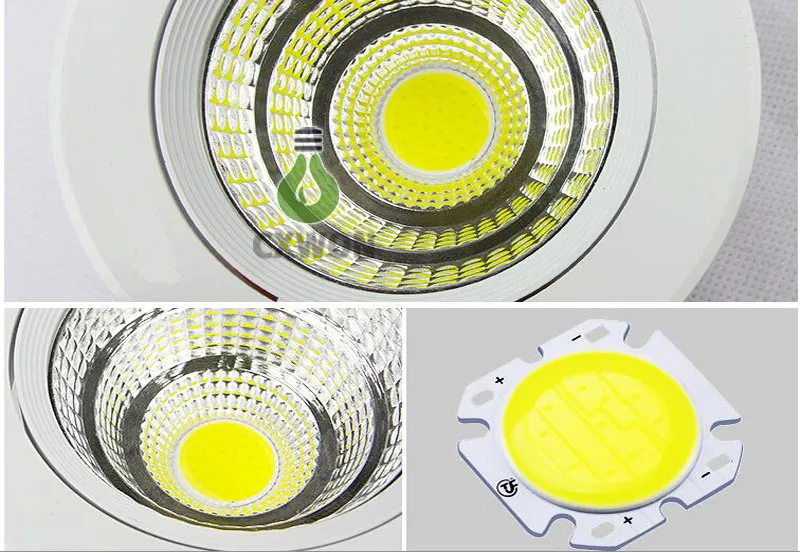 2016 mais novo LED recesso COB Downlights 5W 9W 12W 15W 20W Regulável levou teto para baixo luzes 60 Angle quente / frio Branco AC 85-265V