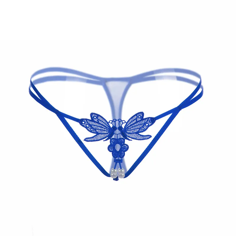 New Women`s G-Strings Underwear Panties Women Erotic Bikini Thong Butterfly Lace Sexy Hollow Out Transparent Seamless G String Thongs Female Nightwear