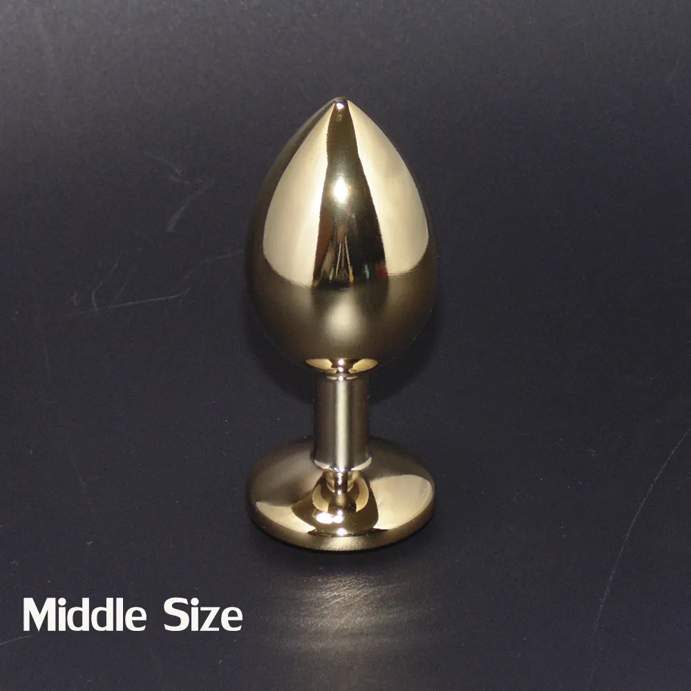 Erwachsene Produkte Goldene Farbe Metall Butt Plug, Edelstahl Anal Plug Sex Spielzeug für Männer Frauen