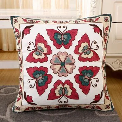 Almofada de luxo Tampa lombar Pillowcase Home Textiles Suprimentos Lombar Pillow Peacock borboleta bordado travesseiros assento da cadeira