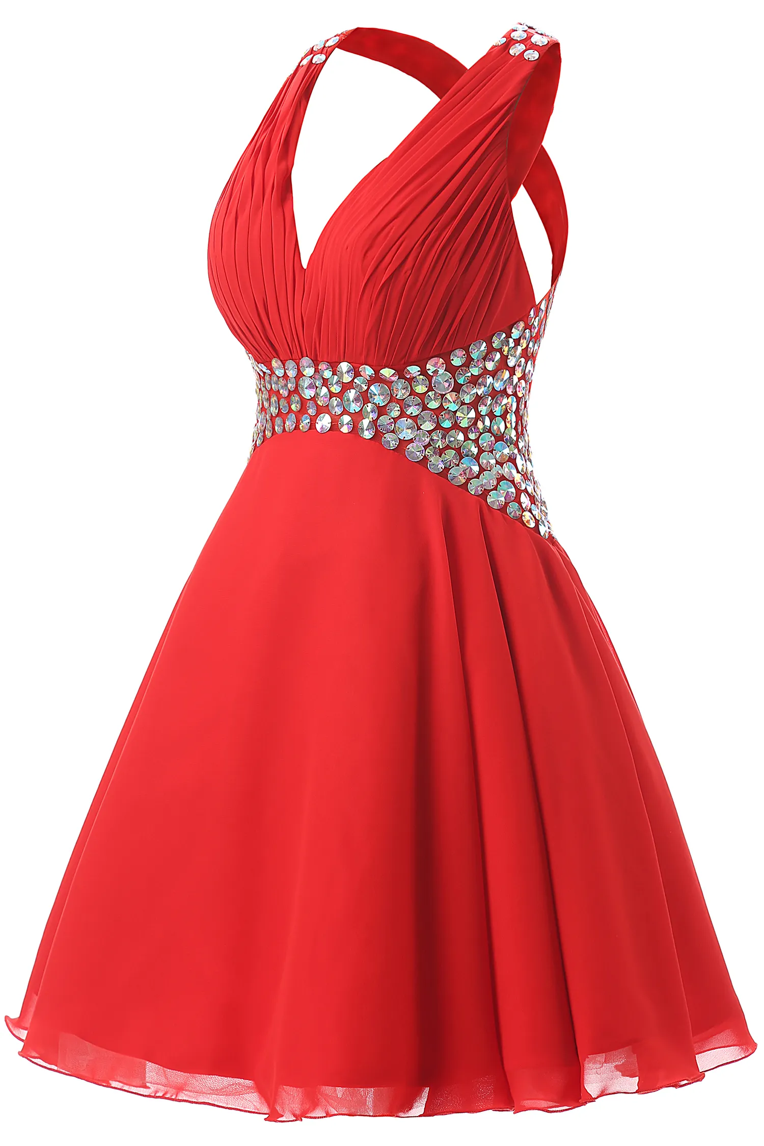 Short Red Prom Dresses 2017 Crystals Beaded Pleated Cheap Teens Homecoming Party Dress 8th Grade Graduation Dress Gowns Real Po7700654