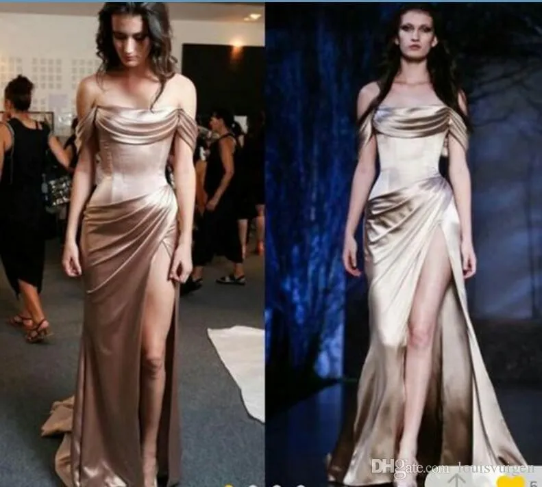 Robe de soirée Bustier Sirène Champagine Robe longue Epaule dénudée Yousef aljasmi Kaimkardashin Labourjoisie