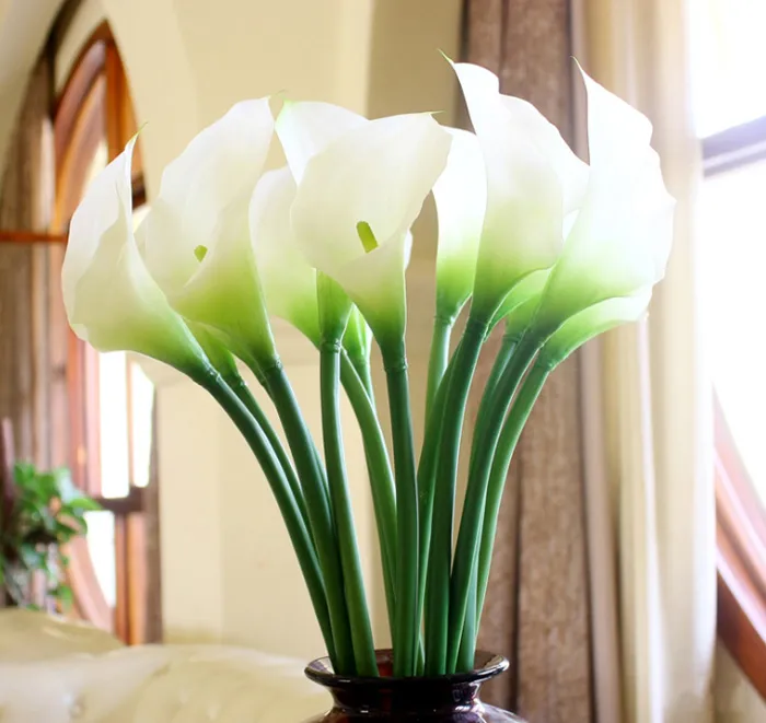 Long 6"*3.5" Latex Calla Lily Artificial Flowers White Colors Decorative Flowers Artificial Lily Wedding Party Event Decorations 