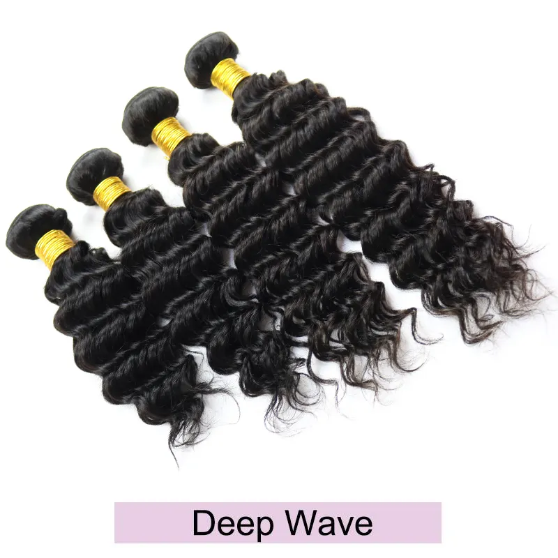 9A Virgin Unprocessed Straight Body Wave Human Hair Brazilian Kinky Curly Hair Weaves Bundles Malaysian Peruvian Water Deep Wave Hair Wefts