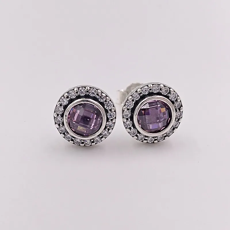 Studs Brilliant Lagacy Earring med Clear CZ Authentic 925 Sterling Silver Silver passar europeiska Pandora Style Jewelry Andy Jewel