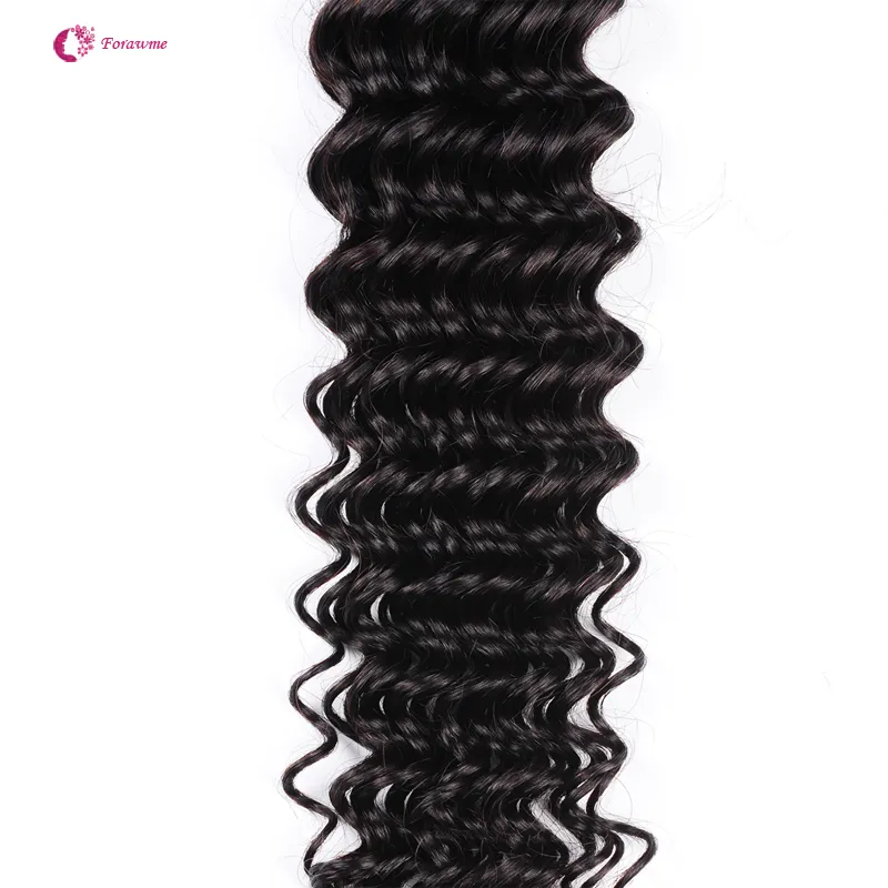 1 2 paquetes / lote El cabello humano virgen brasileño de onda profunda teje el cabello peruano barato sin procesar Trama suave Remy Forawme Hair # 1B 8-30inch