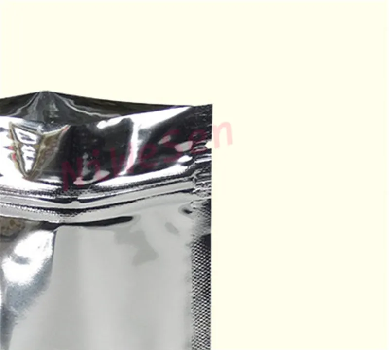 10x15cm / X Argent plaqué Feuille d'aluminium Sacs à fermeture éclair - Pochettes en plastique en feuille de mylar refermable fermeture à glissière clip grip joint Foo343L