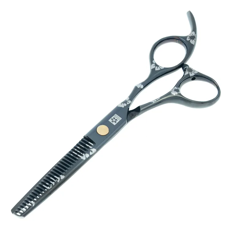 5.5Inch 6.0Inch Sakura Barber Salon Black Hair Scissors Barber Thinning Hair Shears Hairdressing Razor JP440C LZS0098