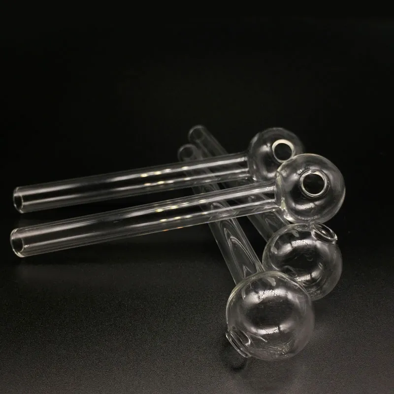 4インチパイレックスガラスオイルバーナーパイプ安い透明なガラスの水道管バブラーパイレックスオイルバーナーパイプミニガラスハンドルパイプOEM ODM