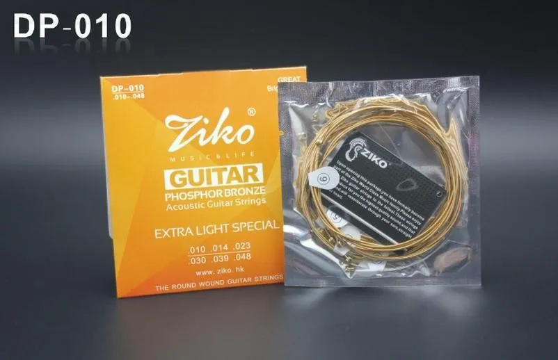 010-048 Ziko Acoustic Guitar Strings Instrumentos Musicais Phosphor Bronze Strings Guitarra Peças Atacado