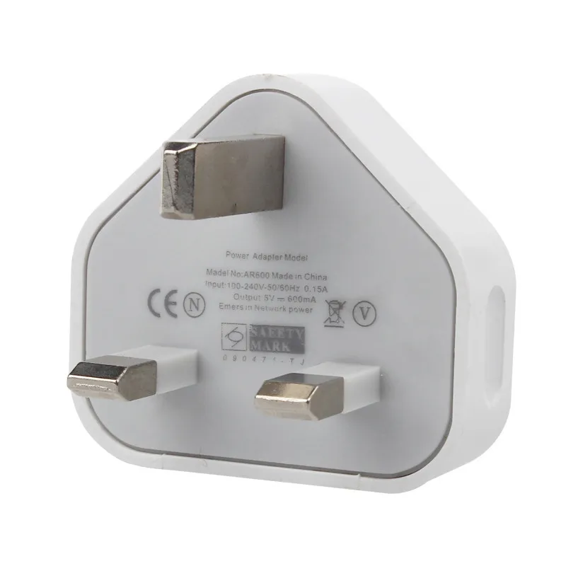 USB-Ladegerät, AC-Netzteil, Ladegerät, UK, 3-poliger Stecker, 5 V, 1 A, hochwertiges Reise-Netzteil für Samsung, Huawei, Smartphone