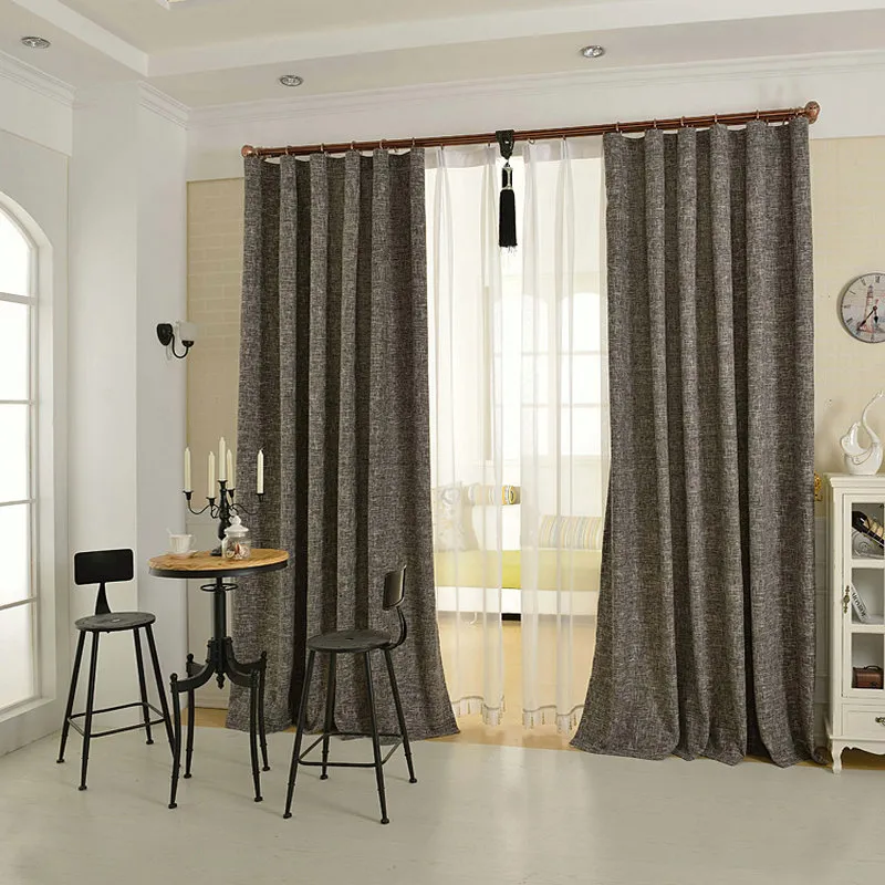 Cortina de linho de cor sólida Match Match Breathable Environment Protection for Livro Room Bedroom Tule for Window Decorate2867