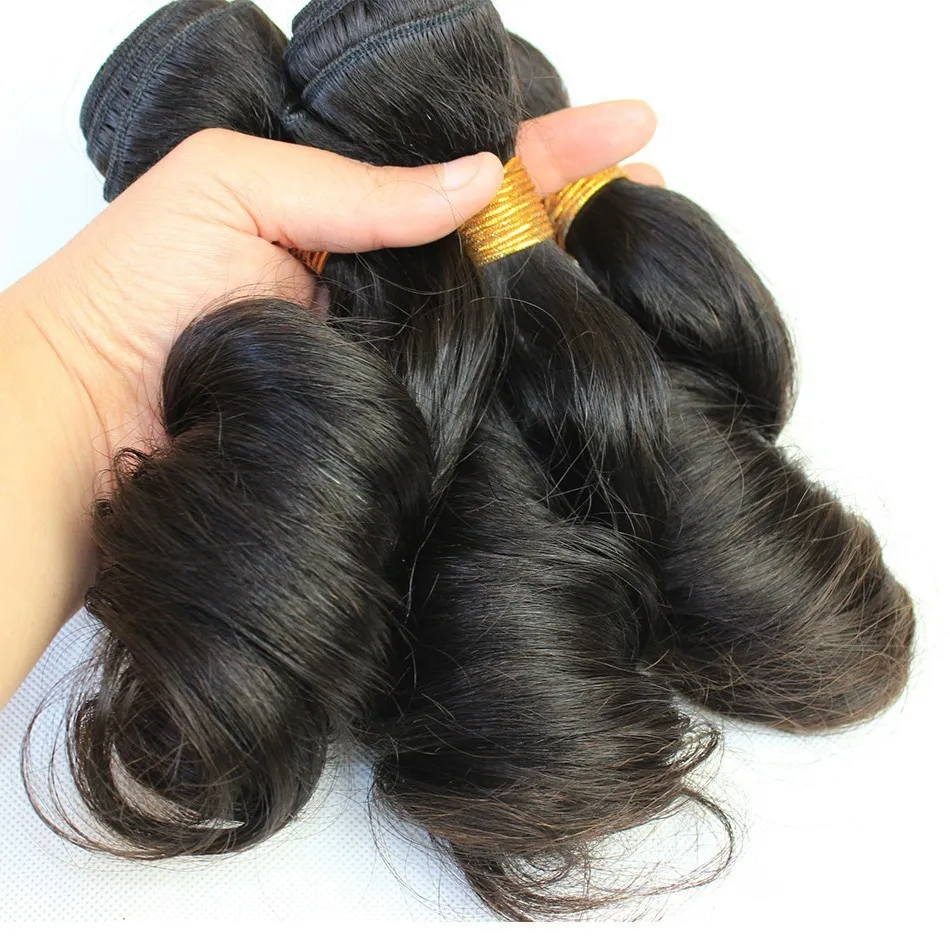 Ciocia Funmi Brazylijskie ludzkie włosy z 44 koronkowymi zamknięciem romansu loki Funmi Human Hair Pakiety z zamknięciem 3 Way Część LO2300220
