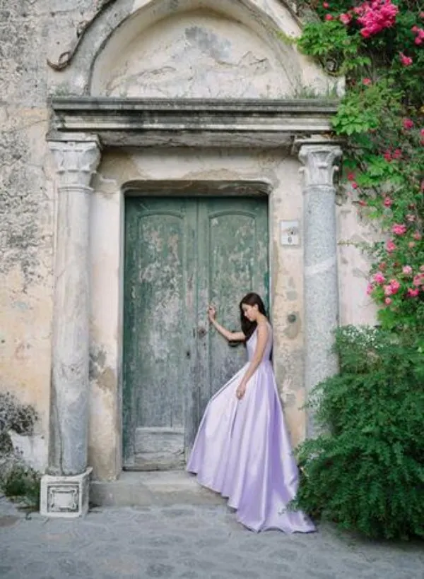 green emerald velvet dress Lavender Engagement & Reception Gown – SAKSHI