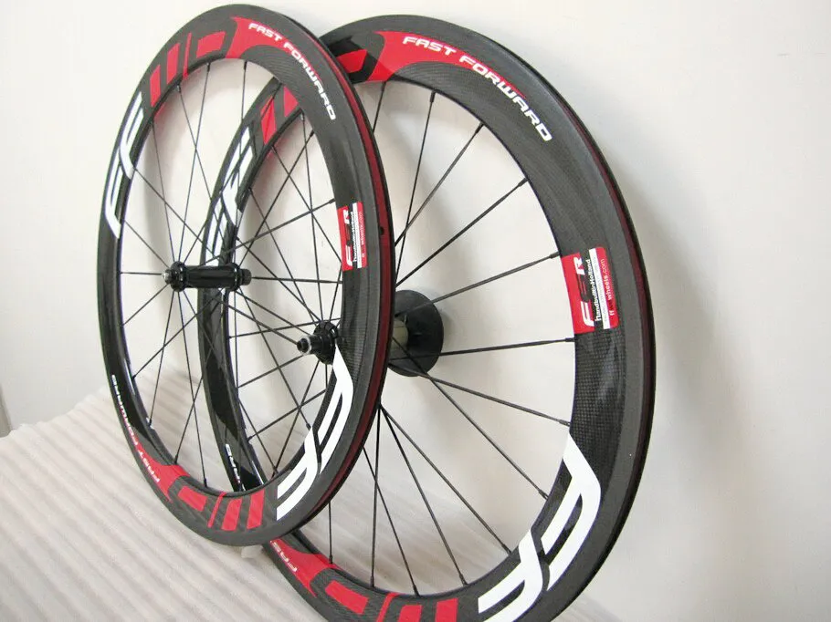 Ffwd Wheelset 60mm Powerway Fast Forward Carbon Bicycle Wheels Red Glossy Clincher Tubular Road Bike Wheelset