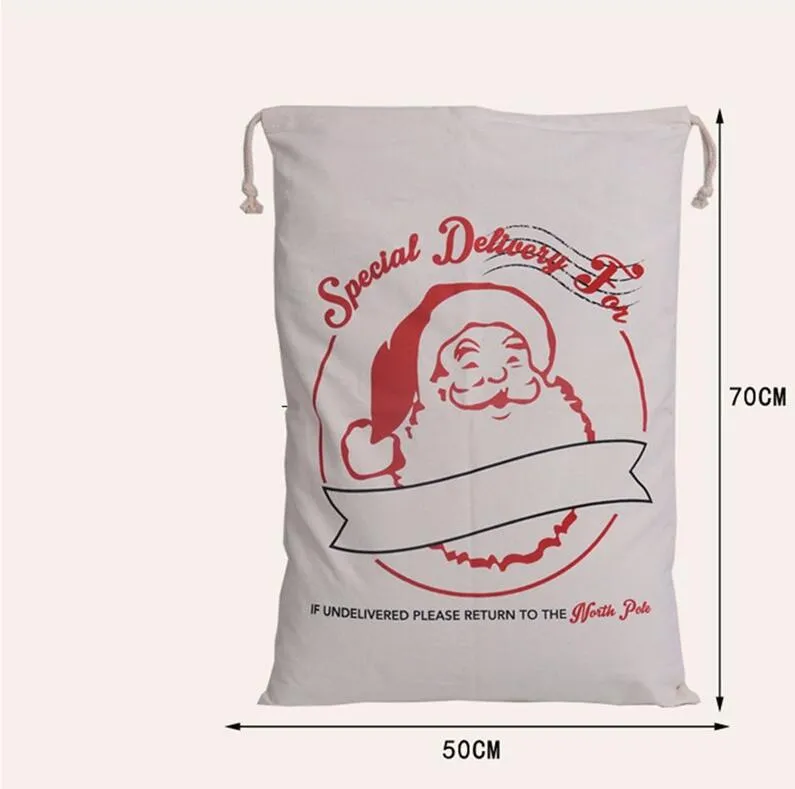 Weihnachtsgeschenk-Taschen-große organische schwere Leinentasche 20 Farben Sankt-Sack-Kordelzug-Tasche mit Rentieren Weihnachtsmann-Sack-Geschenk-Taschen für Kinder