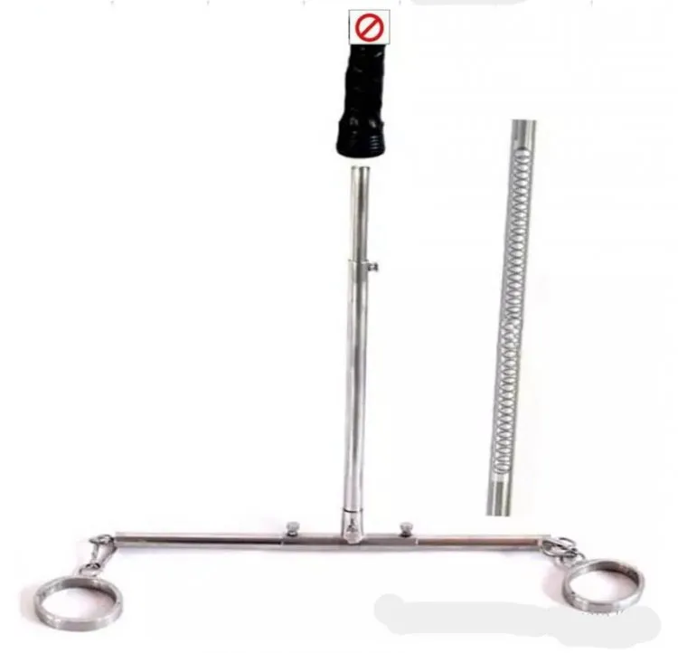 stainless steel bondage restraints stand with anal plug leg ankle cuffs fetish slave torture device spreader bar frame Female Devic2067932