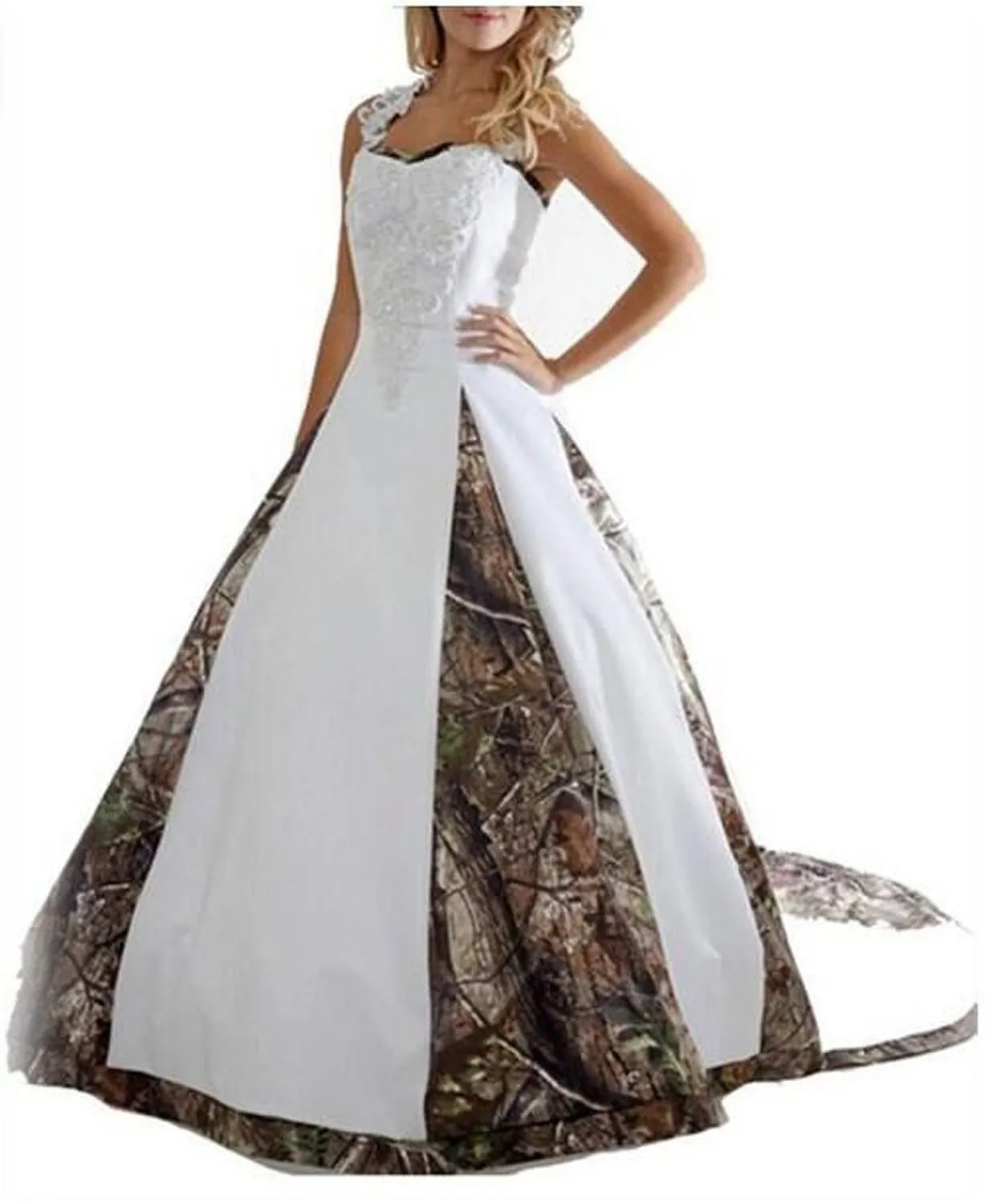 2021 Sexy Camouflage Wedding Dresses With Appliques Ball Gown Long Party Dress Bridal Gowns