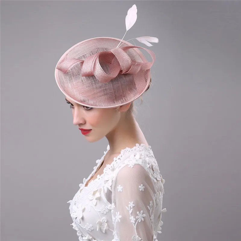 fascinator الزفاف شعر الزفاف زهرة ريشة القوس الإكسسوارات قبعات رأس الزفاف لحفل الزفاف عيد الميلاد حجاب الشعر vintag239t