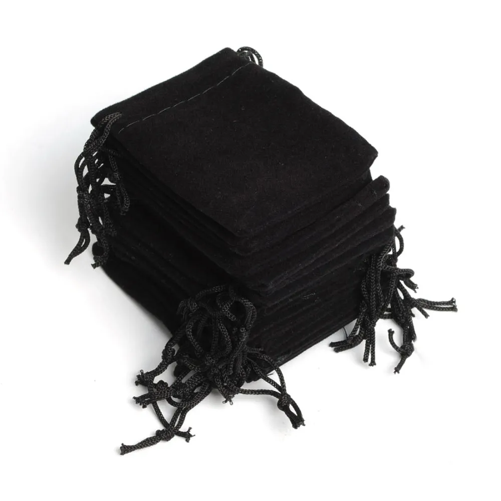 7x9cm Portable Black Velvet Gift Pouch Small Jewelry Bag jewelry Packaging Pouch