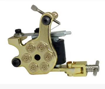 Wholepure Handmased Cast Iron Tattoo Machine 10 Wraps Wire Cutting Tattoo For Liner 4 Färger att välja9353207