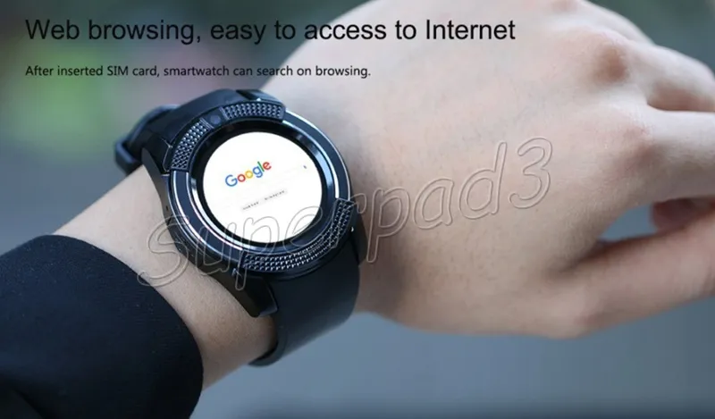Appel téléphonique Bluetooth Smartwatch pour Samsung Note 7 S7 Téléphone Android Support iPhone Carte SIM TF Caméra Passomètre Activité Montre de suivi