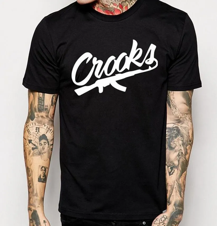 Size S-3XL Crooks And Castles T Shirts Men Short Sleeve Cotton Man T-Shirt CROOKS Letter Mens t shirt Tops Tee Shirt Free Shipping