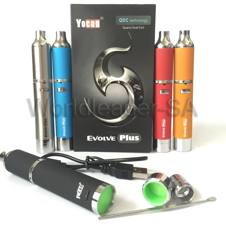 100% Autêntico Yocan Evolve PLUS Kit 1100 mAh com dupla bobinas de quartzo Wax Vaporizador Pen Yocan Evoluir D Kit Ecigarette Kits