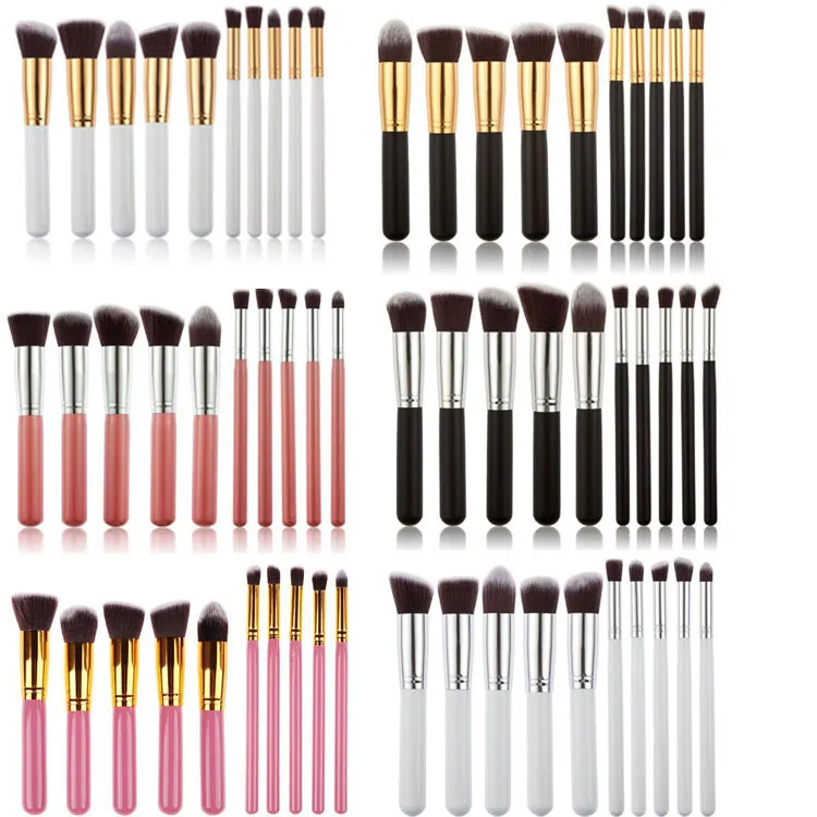 10st Kabuki Makeup Brushes SGM 10st Professional Cosmetic Brush Kit Nylon Hair Wood Handle Eyeshadow Foundation Tools Tools