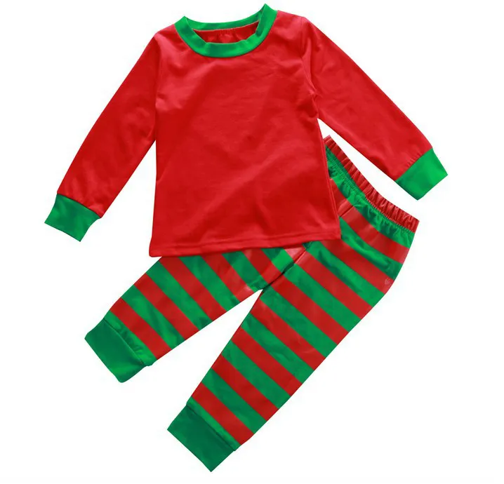 2020 Noël Enfants Garçon Filles Adulte Famille Correspondant Noël Cerf Rayé Pyjamas Vêtements De Nuit Pyjamas Chemise De Nuit Sleepcoat Nighty2215674