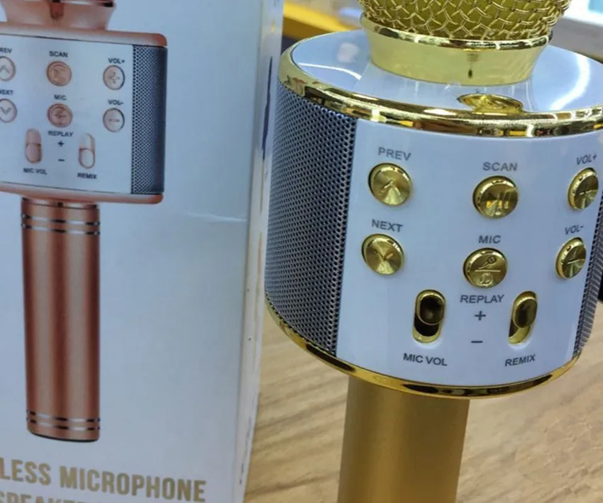 Q7 handhållen mikrofon Bluetooth trådlös KTV med högtalare Mic Microfono handhållen för smartphone bärbar karaoke -spelare7285036