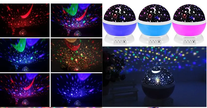 Roterende LED-lamp Star Light Star Light Star Starry Night Light Lamp Creatieve Romantische Oceaan