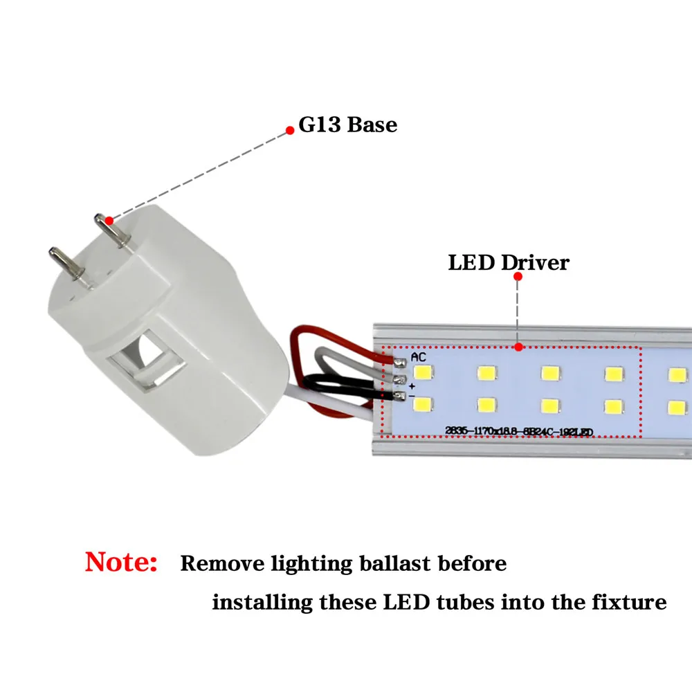 US STOCK 4FT Tubi LED Luce 22W 28W Bianco caldo Bianco freddo T8 LED Luci Super Bright AC85-265V Sostituzione lampadina fluorescente negozio garage ETL