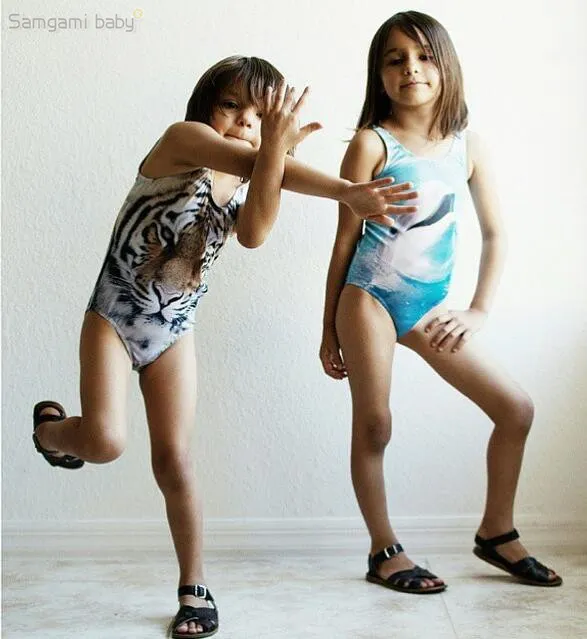 Einteiliger INS-Tiger-Badeanzug für Kinder, 3D-Tiger-Print-Badeanzug für Mädchen. Brandneue Tier-Badebekleidung für Kinder, Badeanzüge für Mädchen
