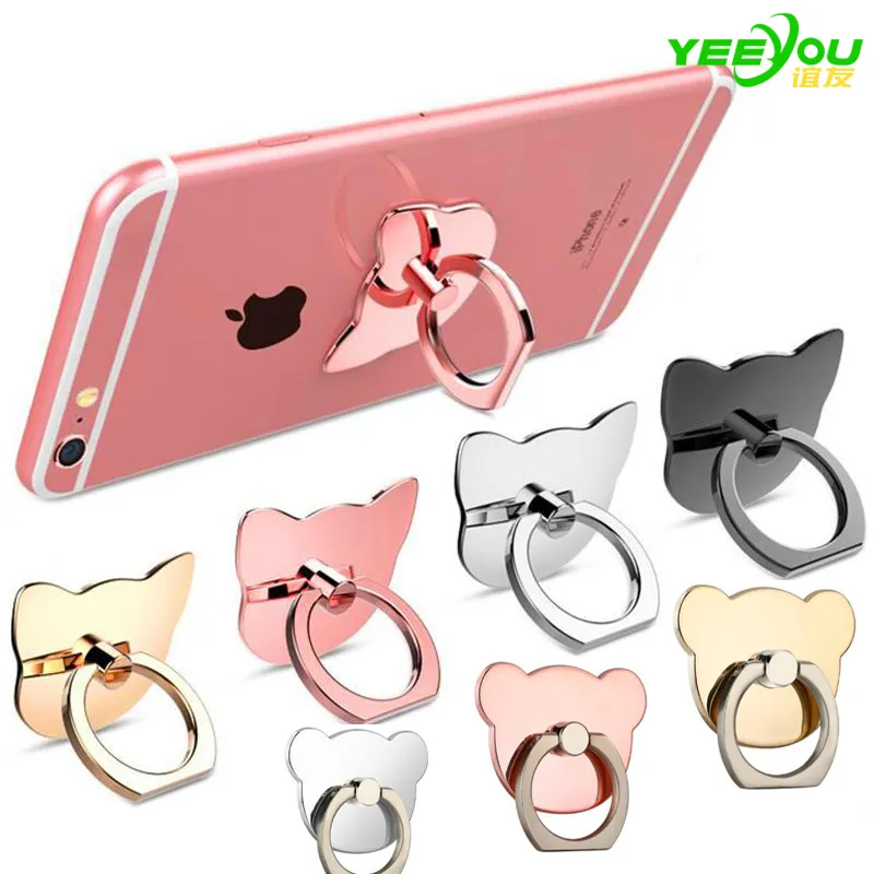 Universal Plast Finger Grip Ringhållare Lazy Buckle 360 ​​Degree Mobiltelefon Folding Stand för iPhone XS Max Huawei Xiaomi Expanding Bracket