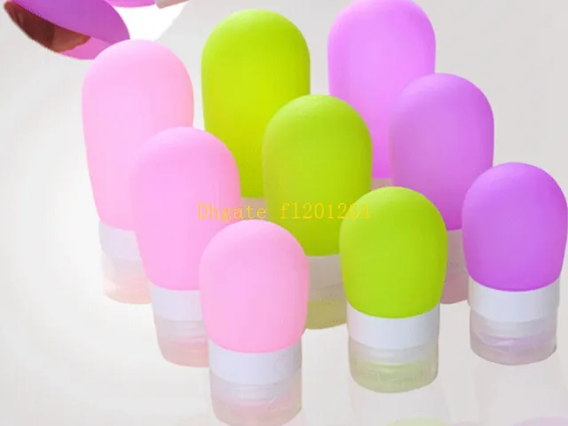/ gratis frakt silikonpressflaska för lotion shampoo shower gel 38ml makeup påfyllningsflaskor resande packning