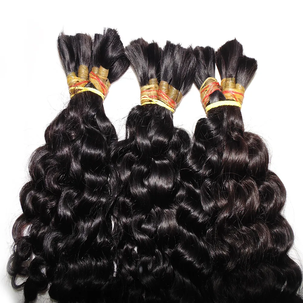 Factory Direct Loose Deep Wave Bulk Hair 3 BundlesWeave Good Hair Braid Peruvian Human Hair