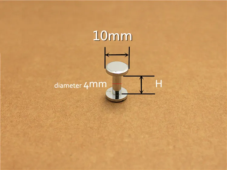 10mm Chicago Krom Kaplama Cüzdan Torbası Vidalı Pirinç Kemer Çivi Perçin DIY El yapımı bağlantı elemanı Garmnet Donanım Deri Parça