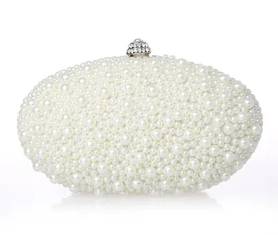 Nieuwe Collectie 2016 Ivory Red Black Pearls Bruids Handtassen voor Vrouwen Goedkope Hoge Kwaliteit Hobos Diamanten Bruiloft Clutch Bags EN603