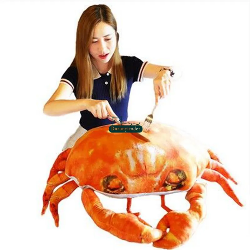 Dorimytrader Bonito Caranguejos Simulados Realistas Travesseiro de Pelúcia Gigante Bichos de Pelúcia Boneca de Brinquedo Decoração de Frutos do Mar Presentes 58cm x 60cm DY6163787407