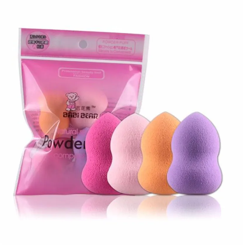 Groothandel-D6LI Nieuwe mode 4 stks Pro Beauty Flawless Makeup Blender Foundation Puff Multi Shape Sponzen Nieuwe AP1