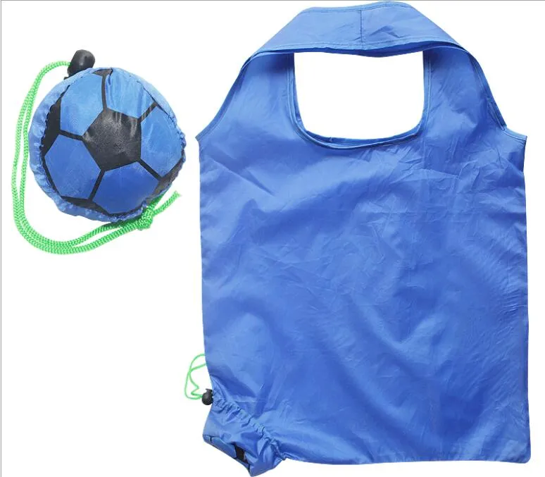 Football creative green bag cartoon smile shopping bag can fold up the shopping bag