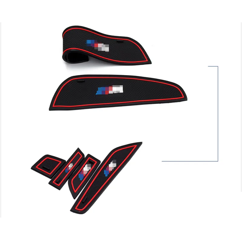 高品質の20個のインテリアの滑り止めドアカップホルダー黒のゴム製マット赤いラインのためのBMW x 5 2014-16