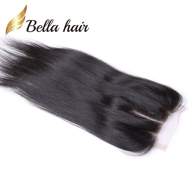 トップクロージャーと4つのバンドルストレートヘアは、閉鎖でブラジルのストレートヘアを織りますlot bellahair6770293