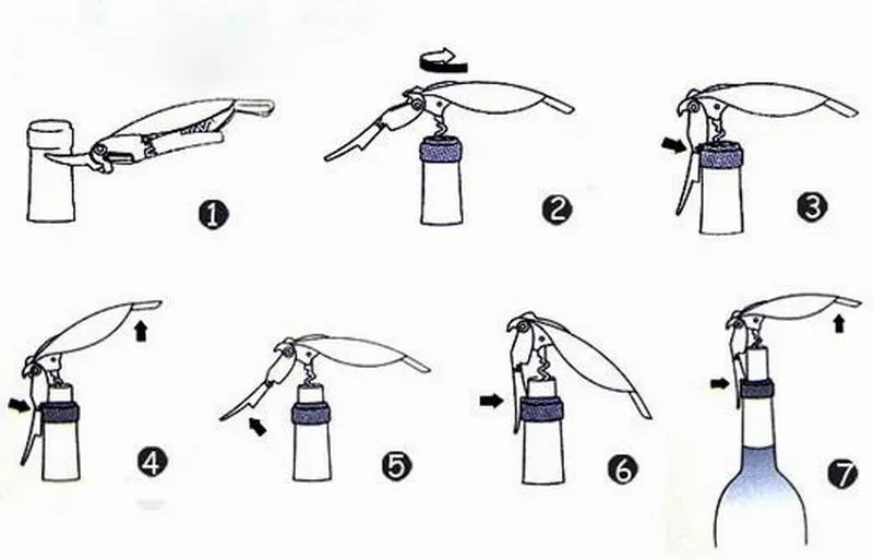 스테인리스 금속 코르크 스크류 다기능 와인 병마개 오프너 유용한 개인화 된 조각