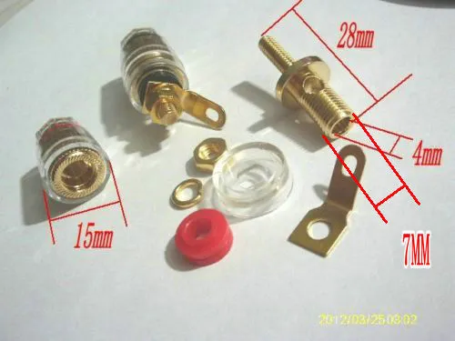 8 postes de unión de alta calidad para amplificador de altavoz, conector banana de 4 mm.