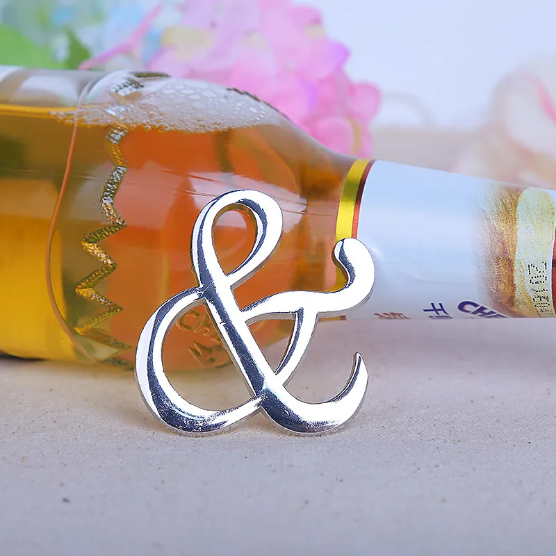 Мистер Миссис Металлический Серебряный Ampersand Пивная Бутылка Открывалка Свадебная Бутылка Форс Партия Сувенирный подарок для гостей