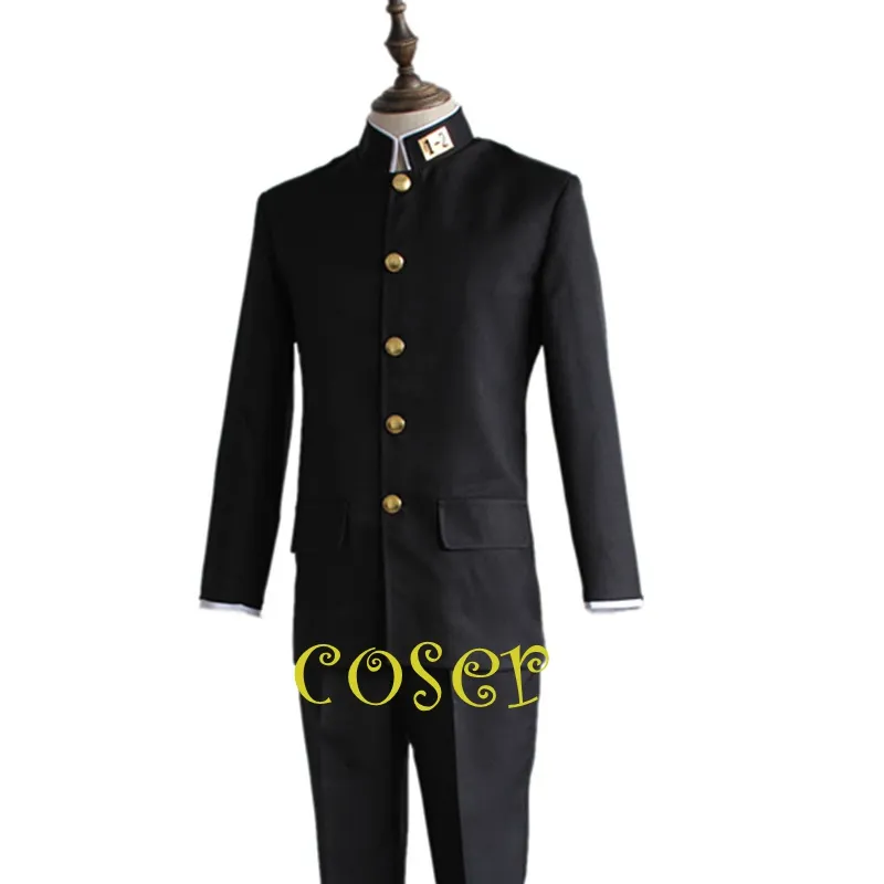 Toptan-Coser Japon Anime SAKAMOTO DESU GA SAKAMOTO Rol Cosplay Kostüm Giysi Ceket Pantolon Erkek Okul Üniforması Suit