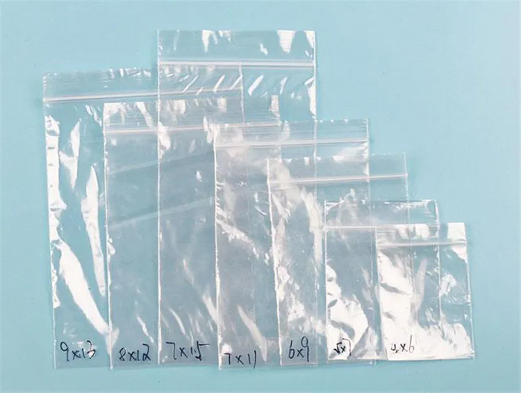 PE Clear Plastic Påsar Zipper Poly OPP Självhäftande SEAL Packing Package Packaging för Retail Recyclable 7C Small Size2239531